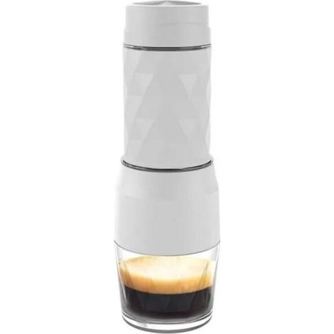 Machine à expresso portable 13-18 bars compatible capsules NS DG café moulu, 120ml, 80ml réservoir, blanc, voyage bureau camping