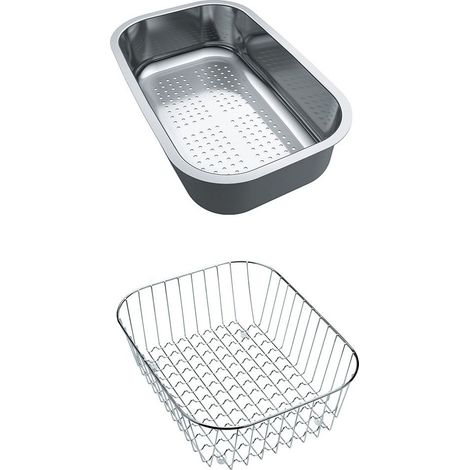 Set accessoires éviers Spark Inox : panier égouttoir + panier fil inox - Franke (1/3)