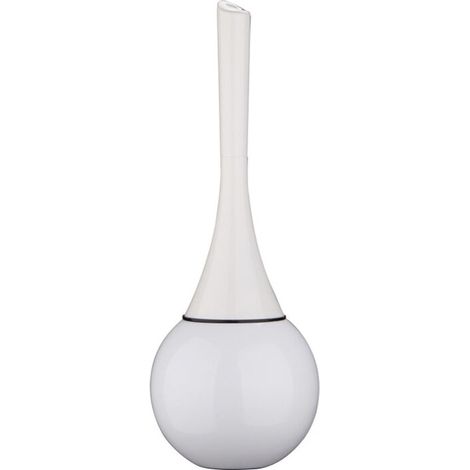 White - Toilet brush, stainless steel toilet brush holder and toilet brush