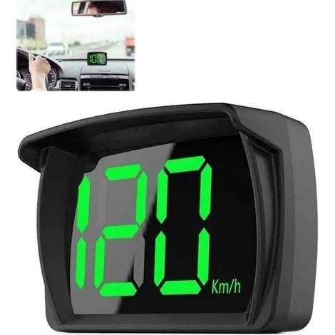 Compteur de vitesse GPS intelligent, affichage tête haute (HUD) km/h avec grand écran LED pour voiture, camion, SUV, moto (1/3)