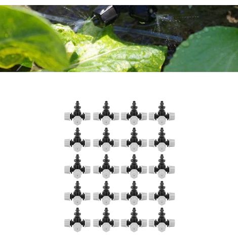 20PCS Arroseurs à Brouillard en Croix avec Raccords Barbelés pour Système d'Irrigation de Jardin (1/5)