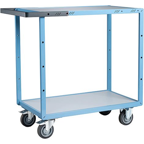Carrello da officina da montare - 2 ripiani 850x500 mm - Maniglia singola - Carico massimo 250 kg - Ruote in materiale termoplastico - 880701121 (1/3)