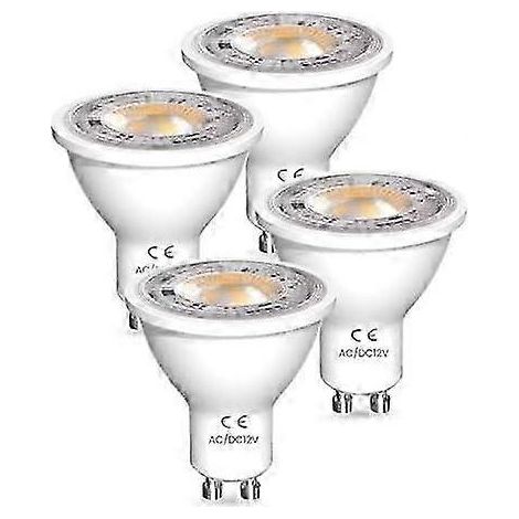 Lampadine LED GU10 7W bianco caldo AC/DC 12V spot 650lm equivalente alogeno MR16 50W/70W 3000K (1/5)