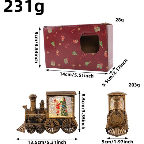 Les lanternes de Noël, en forme de petits trains et équipées de lumières, peuvent être utilisées comme décorations de table ou d'intérieur. (1/4)
