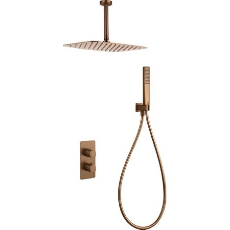 IMEX GTA068/ORC TOSCANA-AREZZO Termostatico Conjunto Empotrado Oro Rosa Cepillado - ref: GTA068/ORC (1/2)
