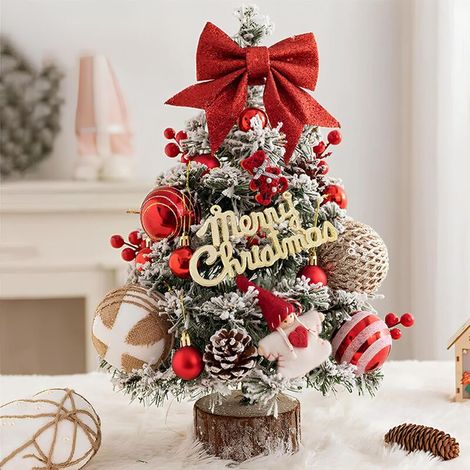 Mini albero di Natale artificiale da 45 cm. Piccolo albero di Natale con luci a LED. Albero di Natale in miniatura. Piccolo albero di Natale da tavolo. Albero di Natale per decorazioni natalizie. Idea (1/5)