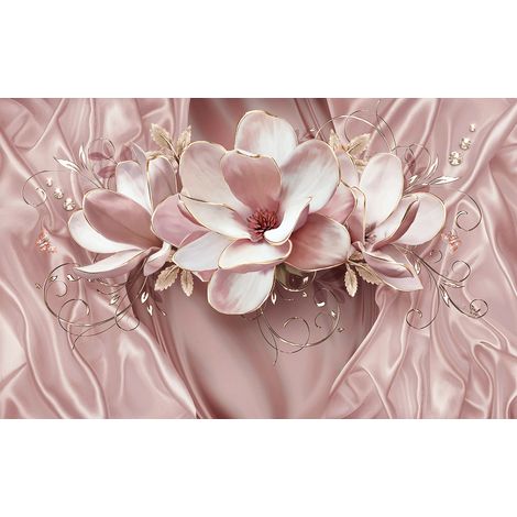 Papier peint panoramique - Fleurs 3D - 130 cm x 81 cm (1/2)