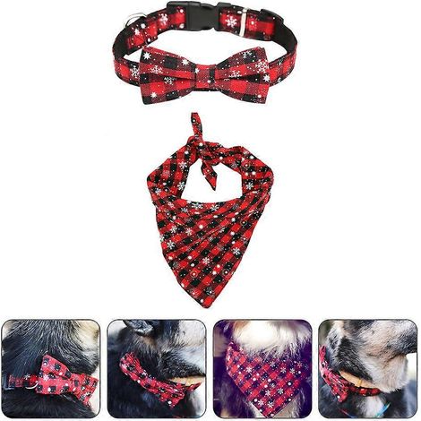 Collar para mascotas con diseño de copo de nieve y lazo ajustable (2 unidades) (1/5)