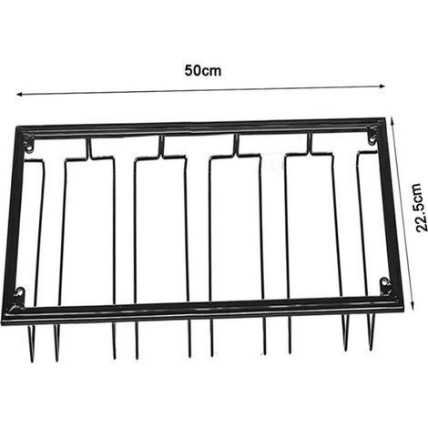 1 pièce Porte-verres suspendu, rail en fer noir pour 10-15 verres à vin, 50 x 22,5 cm, idéal cuisine et bar. (1/4)