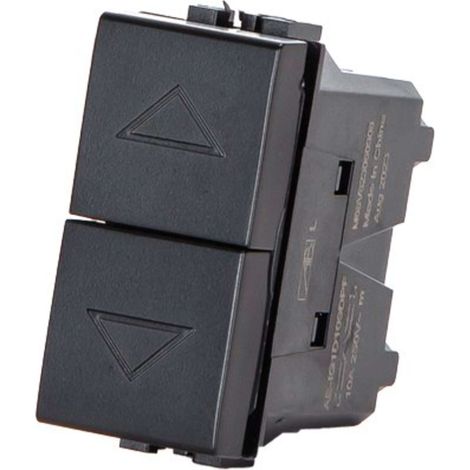 Aigostar Pulsante Tapparella Nero Tipo Italiano Compatibile BTicino Living
