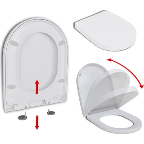 Abattant WC carré à fermeture douce – Installation rapide – Polypropylène durable – Dimensions 46x36 cm – Pour cuvettes standard (1/5)