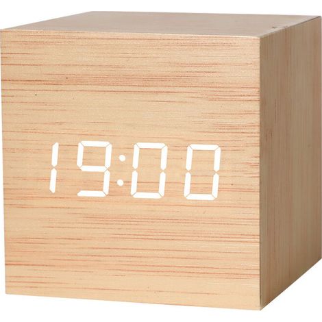 Sveglia digitale, orologio digitale a LED con visualizzazione della data, temperatura, 3 allarmi, 3 livelli di luminosità, orologio digitale alimentato a batteria o USB