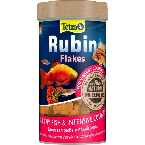 TETRA RUBIN ALIMENTO COLORATO PER PESCI D'ACQUA DOLCE IN FIOCCHI 250ML PESCI