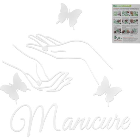 Décalcomanie murale art ongles, autocollant vitrine salon de manucure tendance, décoration intérieure moderne (1/5)