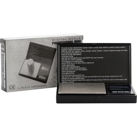 Elektronische Schmuckwaage mit blauem LCD-Display – 200 g, 0,01 g Genauigkeit, Tara-Funktion, AAA-Batterie