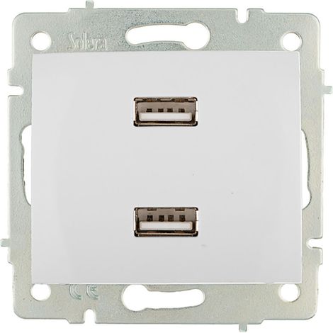 CARGADOR DOBLE USB 230V 5V 4200mA BLANCO DE EMPOTRAR ERP2USB S.EUROPA SOLERA ERP2USB