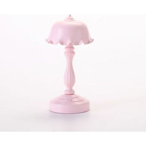 Lampe de bureau rose rétro, jolie lampe de chevet romantique à feuille de lotus, USB, pour chambre à coucher (LD05) (1/5)