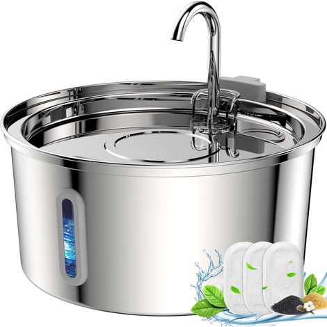 Fontaine d'eau de chat INOX (Faucet en acier inoxydable, fontaine d'eau de chat), polyvalent et pratique (1/5)