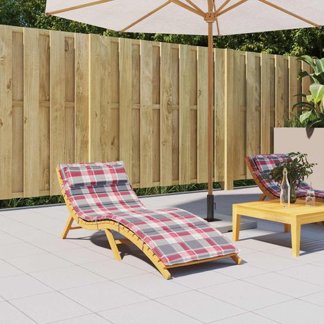 vidaXL Cuscino per Lounger Sole Rosso e grigio 178 x 60 x 4 cm