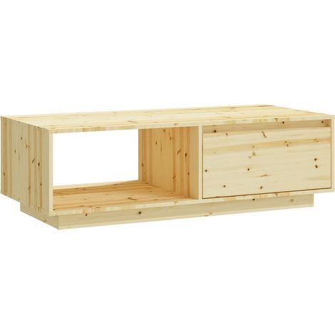 Couchtisch 110x50x33,5 cm aus massivem Tannenholz (1/5)