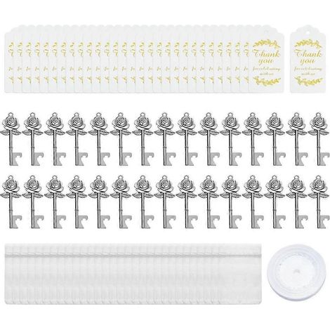 Ouvre-bouteille clé en forme de rose, coffret cadeau idéal pour un mariage. (1/4)