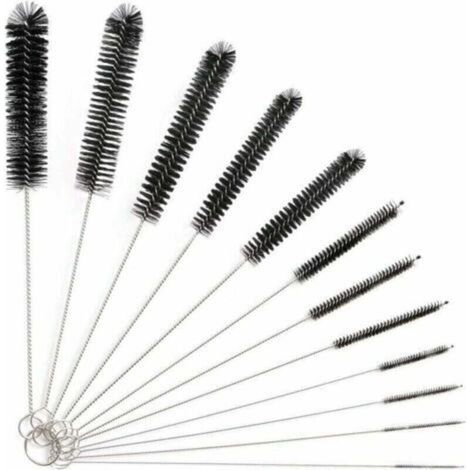-12pièce Tube Brosse de Nettoyage,Goupillon Nettoyage,Brosse de Nettoyage Tube pour Bouteille en Verre Bébé Biberon Bouilloire Clavier, Tuyau Brosses de Nettoyage,Brosse de Nettoyage Bouteille -Ver (1/4)