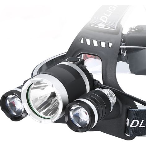 Linterna Frontal Led MINKUROW, Luz Fuerte, Foco Fijo De Tres Cabezas, Linterna Frontal De Pesca De Alta Potencia Para Exteriores De Largo Alcance, Lámpara De Minero (1/4)