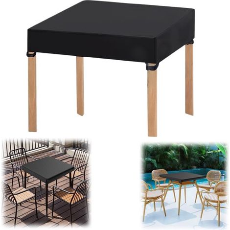 Housse de protection de table 32 x 32 x 10 cm - nappe imperméable en Oxford, noire (1/5)