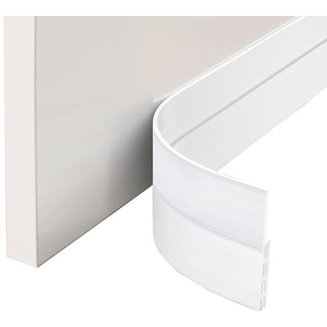 Bas de Porte Adhésif 100cm 5cm Souple Silicone Isolant Phonique Thermique Blanc Bande d'étanchéité Anti Bruit Poussière Stop à l'air Froid Anti Souris Insectes (1/5)