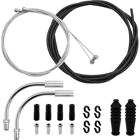 Lot de 2 Câble de Frein Avant et Après Vélo, Cable Frein Velo, Câble de Frein de Vélo de Montagne, Câbles et Gaines de Frein Vélo- Avec collecteur de frein 2 V (90 °) (1/5)