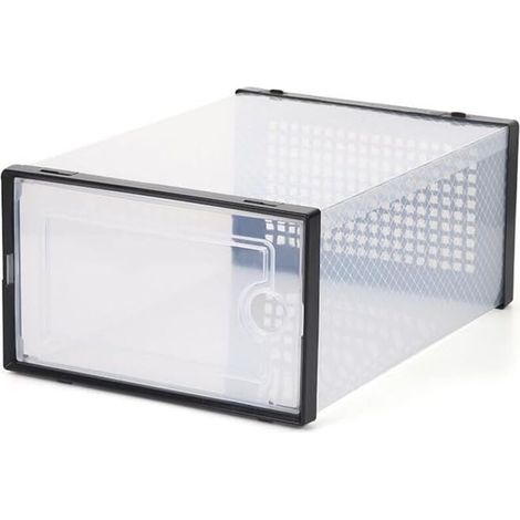 1pcs Armoire à Chaussures, Réglables Étagère à Chaussures, Empilable Meuble Chaussure en Métal Armoire à Chaussures Portable Cube, Armoire à Chaussures en Plastique Anti-poussière DIY (1/5)