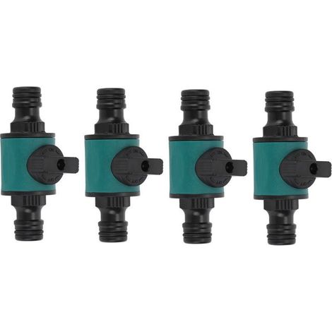 Lot de 4 adaptateurs de tuyau d'arrosage rapides en plastique anti-fuite, adaptateur de tuyau d'arrosage à double tête pour système d'irrigation, compatible avec les tuyaux standard (1/4)