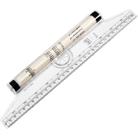 Règle à roulettes de 30 cm, en plastique, pour mesurer les angles (1/5)