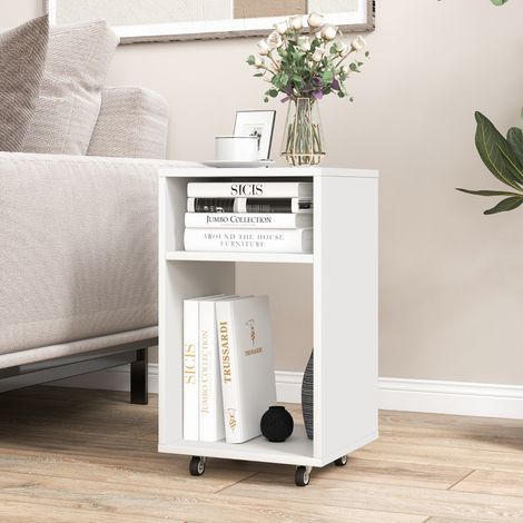 Classeur Mobile Classeur Vertical Roulant avec 2 Etagères Ouvertes Support d'Imprimante Moderne sous le Bureau avec Roulettes Verrouillables pour Maison Bureau Blanc CW4289 Maison Chic (1/5)