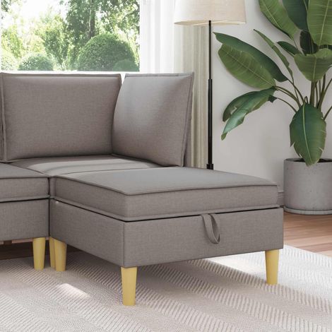 vidaXL Taburete de Sofá con Almacenamiento Topo 70 x 70 x 40 cm Tela (1/5)