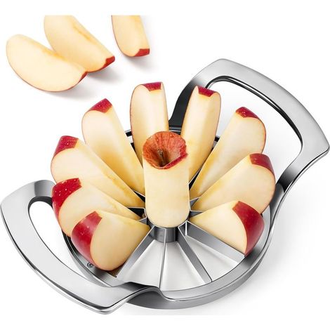 Coupe Pomme 12 cm, Decoupe Pomme Extra-large 12 Lames, Coupe Pomme En Quartier Robuste en Acier Inoxydable Avec Système de Lames Sécurisé Amélioré, trancheuse de pomme (1/5)