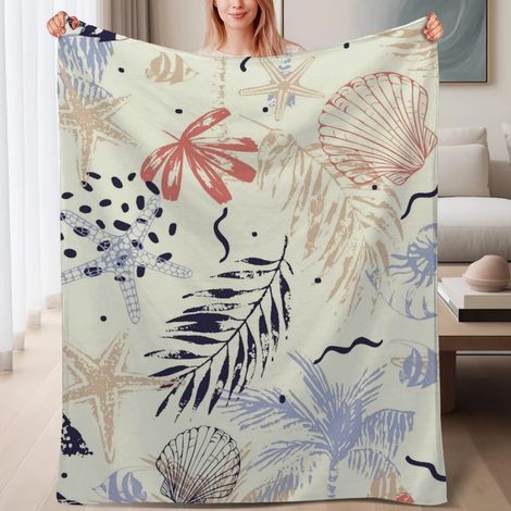 Couverture de lit en polaire, jeté doux et chaud pour le printemps, légère et luxueuse en microfibre de polyester, décoration intérieure cosy et élégante, ajout parfait à la décoration, cadeau idéal p (1/4)