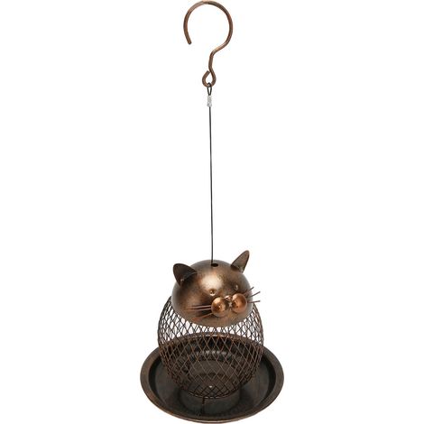 Mangeoire d'extérieur pour oiseaux en métal, maille décorative vintage, suspendue, graines, pour jardin maison bureau, style rétro charmant. (1/5)