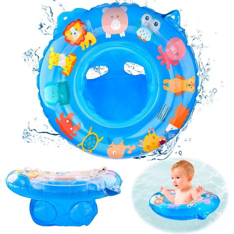 Bouée gonflable pour bébé, flotteur de taille gonflable ajustable avec siège flottant, siège de piscine pour bébé, aspirateur de natation pour bébés de 6 à 36 mois (1/5)