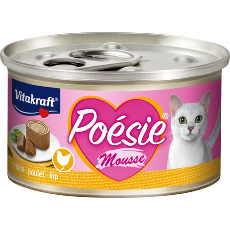 Vitakraft Katzenfutter Poesie Mousse, Huhn - 12 Dosen
