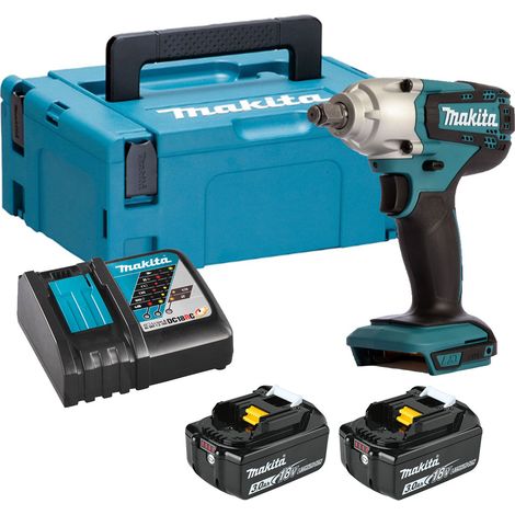 Makita DTW190RFJ 18V LXT Cordless 1/2" Impact Wrench - 2x 3Ah Batteries, Charger & Makpac 2 Case