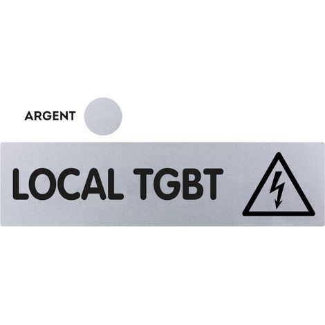 Plaque Local TGBT - Classique argent 170x45mm - 4321615