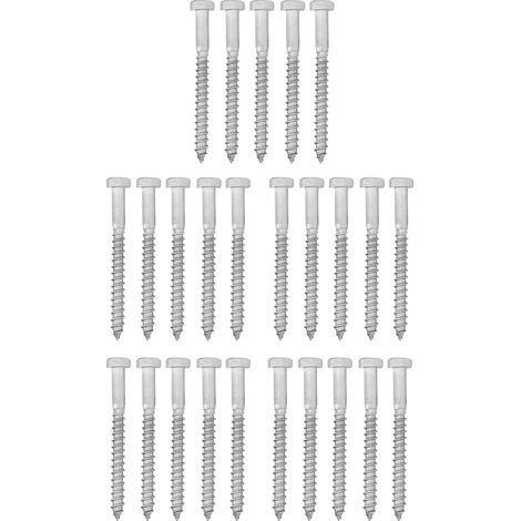 Vis en bois autotaraudeuse à tête hexagonale M8x80mm, boulon à filetage partiel en acier inoxydable 304, tire-fond pour bois (1/5)