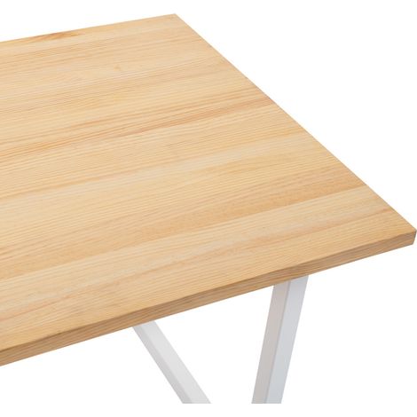Mesa Comedor iCub Strong ECO 120x80x75cm Blanco en madera maciza de pino acabado natural estilo nórdico industrial Box Furniture