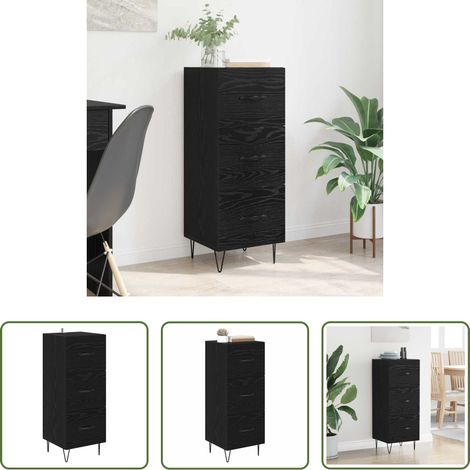 Rangement salon - Buffet Chêne noir 34 x 34,5 x 90 cm Bois d'ingénierie (1/5)