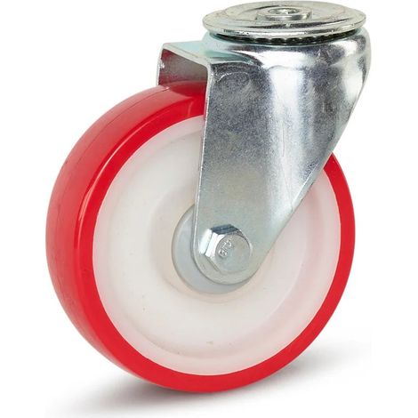 Roulette pivotante - MESO - PU - Trou central - 100mm - 180kg