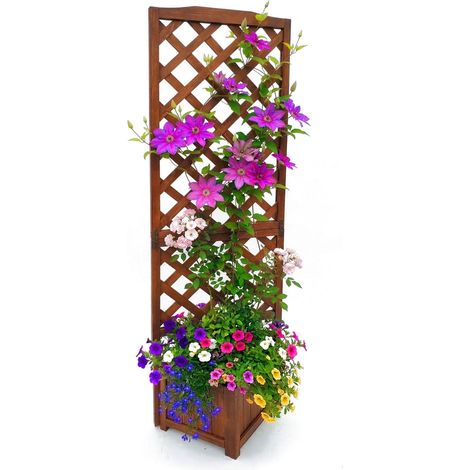 Wooden trellis planter box 180cm - brown 227458980 227458980 (1/5)