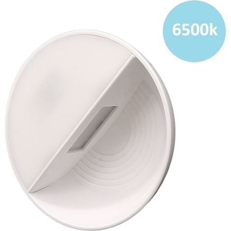 Lampada notturna tonda con spina punto luce led bianco con sensore accensione automatica per camera corridoio Bianco freddo