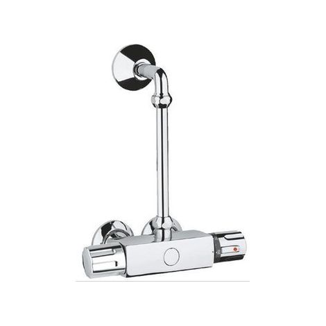 GROHE Coude de sortie 12407 sans thermomètre avec raccords à compression 1/2\"x3/4\" chrome, 12407000 (1/5)