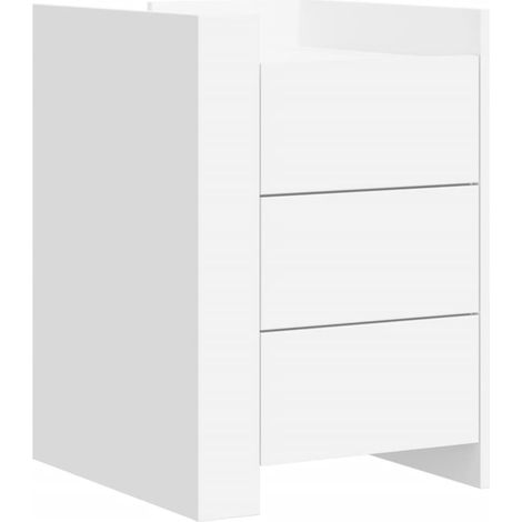 Mesita de noche blanca 45 x 50 x 65 cm madera de ingeniería blanca DEC033411